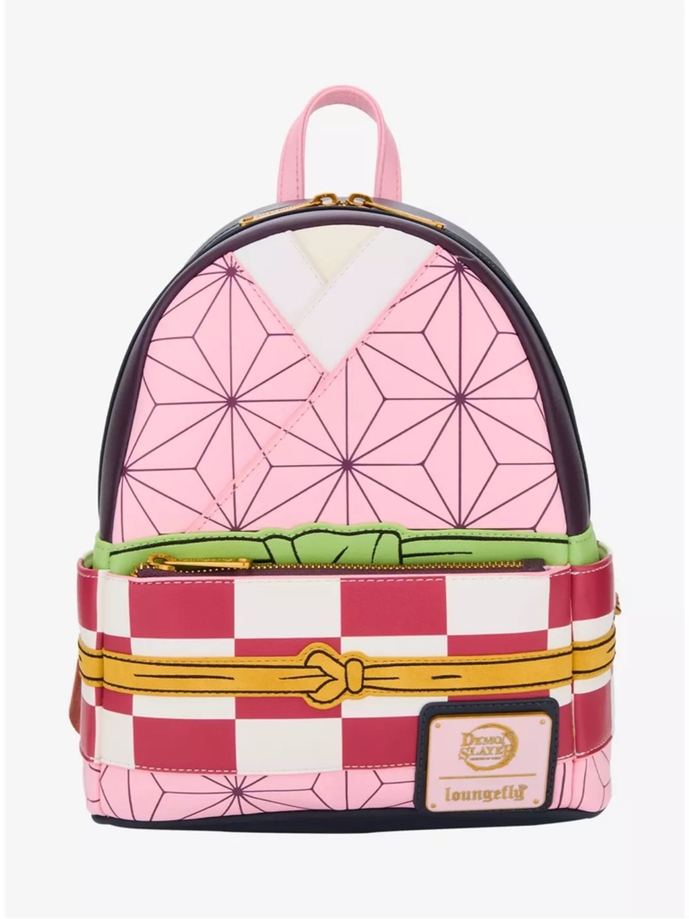 NWT Loungefly Demon Slayer Nezuko Cosplay Pink Patterned Mini Backpack
